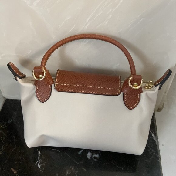 Longchamp Le Pliage XS Mini Tote Shoulder Bag White Handbag Outlet New FS JP👀 - Picture 2 of 6